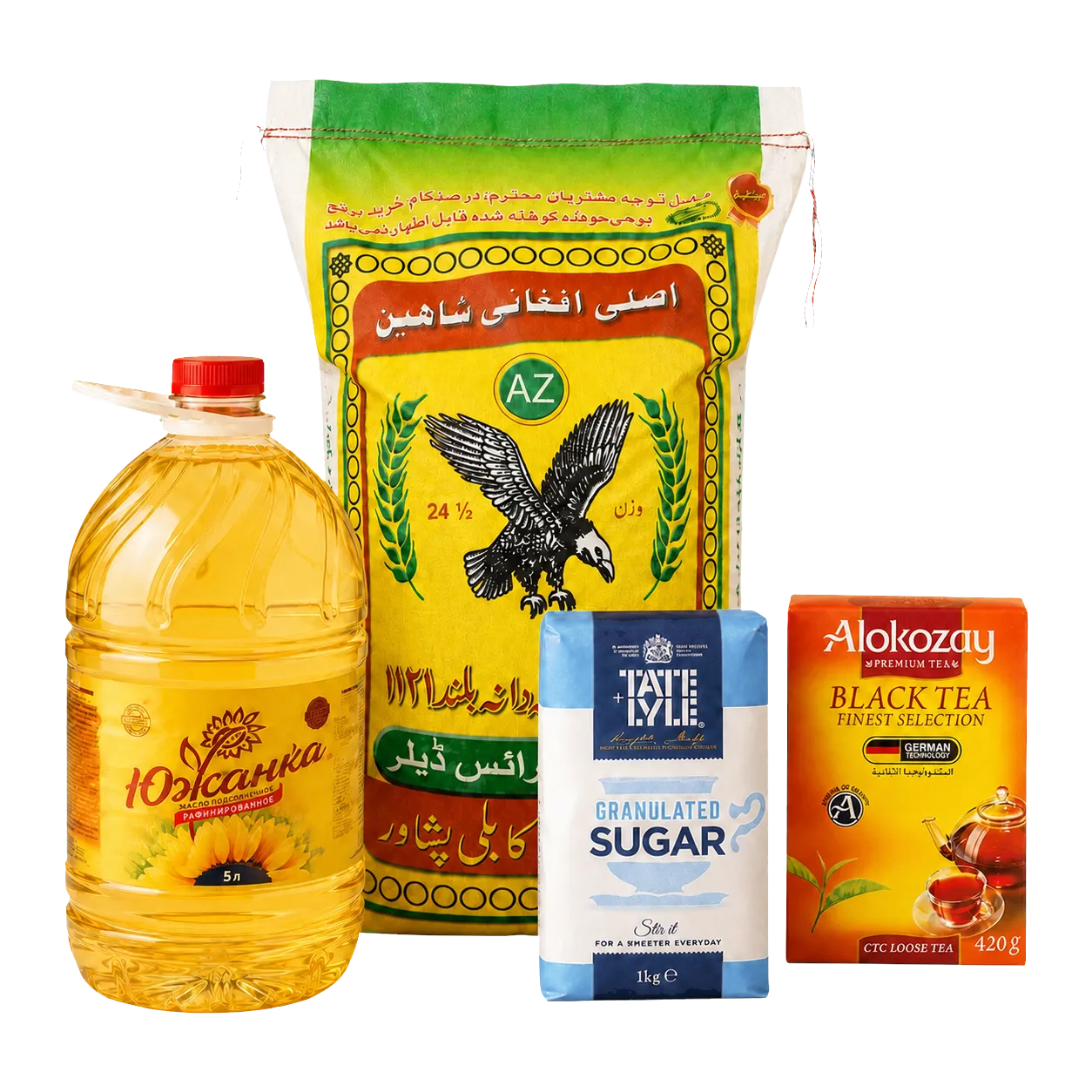 Essential Grocery Bundle contents with Black Tea